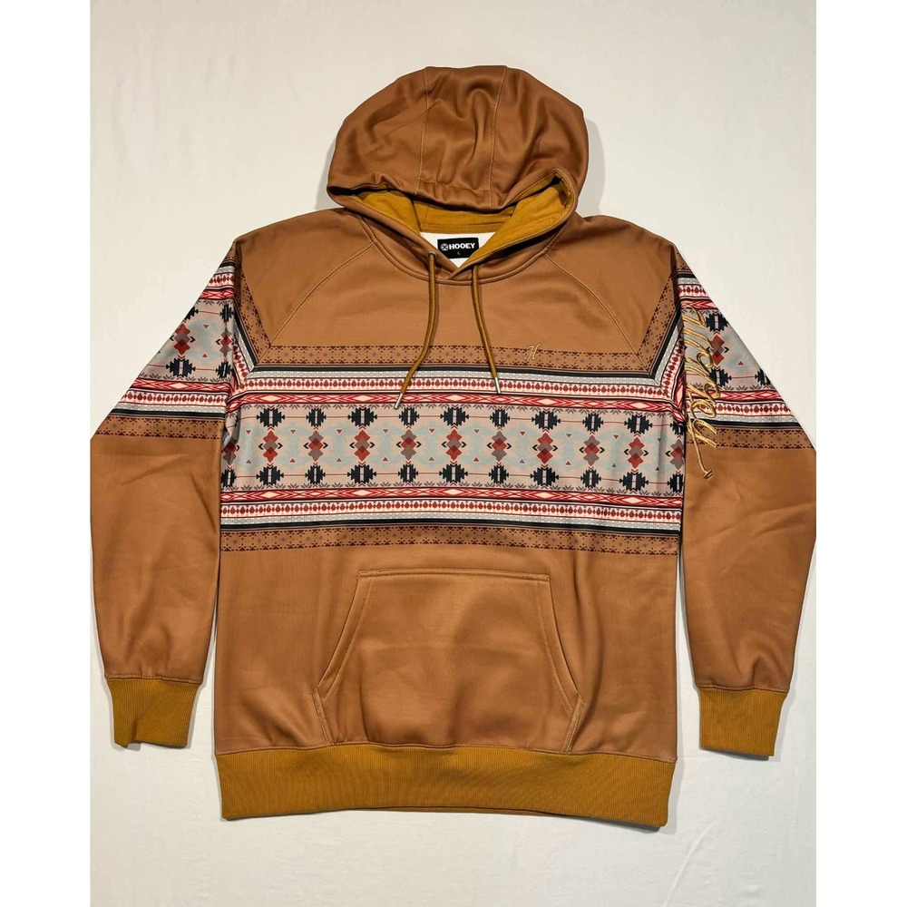 Hooey Ladies Legendary Tan‎ Hoodie Thunderbird Pattern NWT Size Large